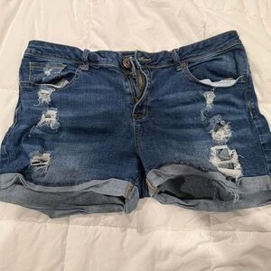 Maurices Distressed Blue Jean Shorts